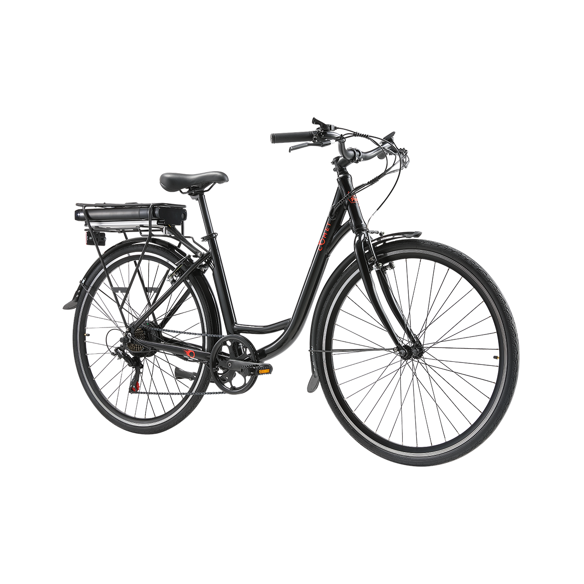 Pedal Comet Step Through Electric Cruiser Bike Black/Orange