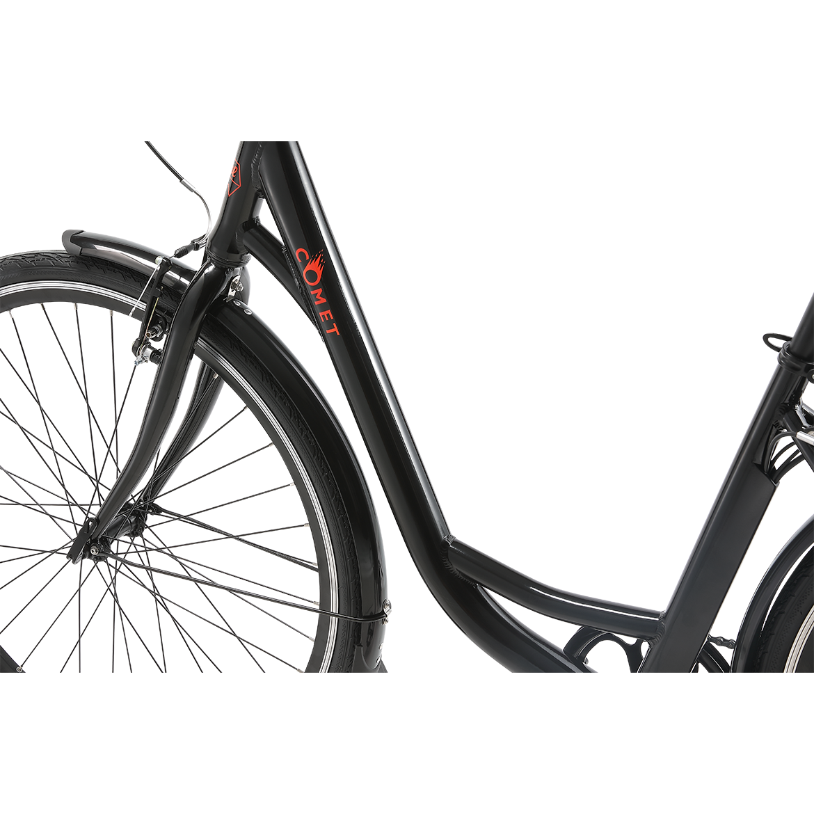 Pedal Comet Step Through Electric Cruiser Bike Black/Orange