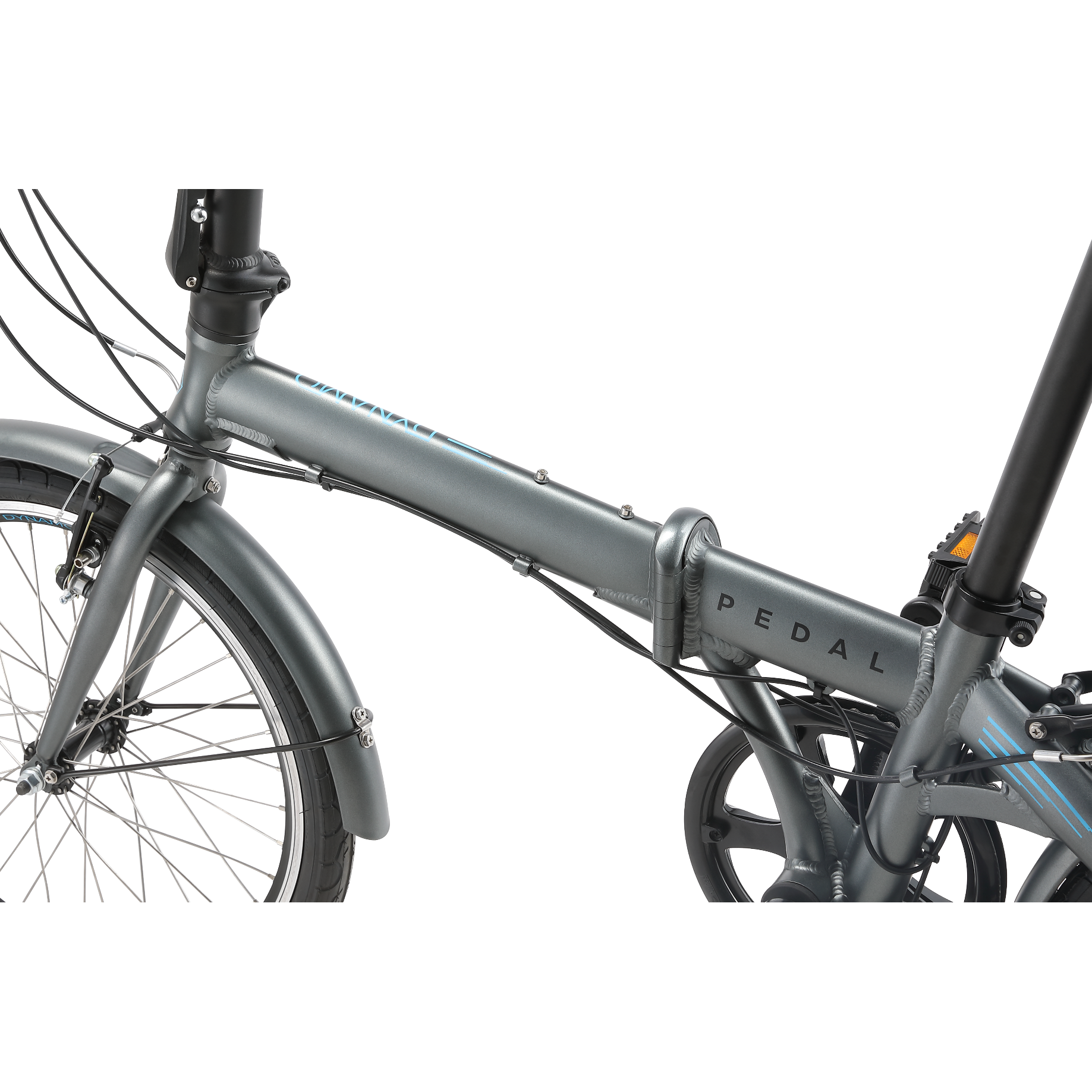 Pedal Dynamo Folding Electric Bike Grey Blue