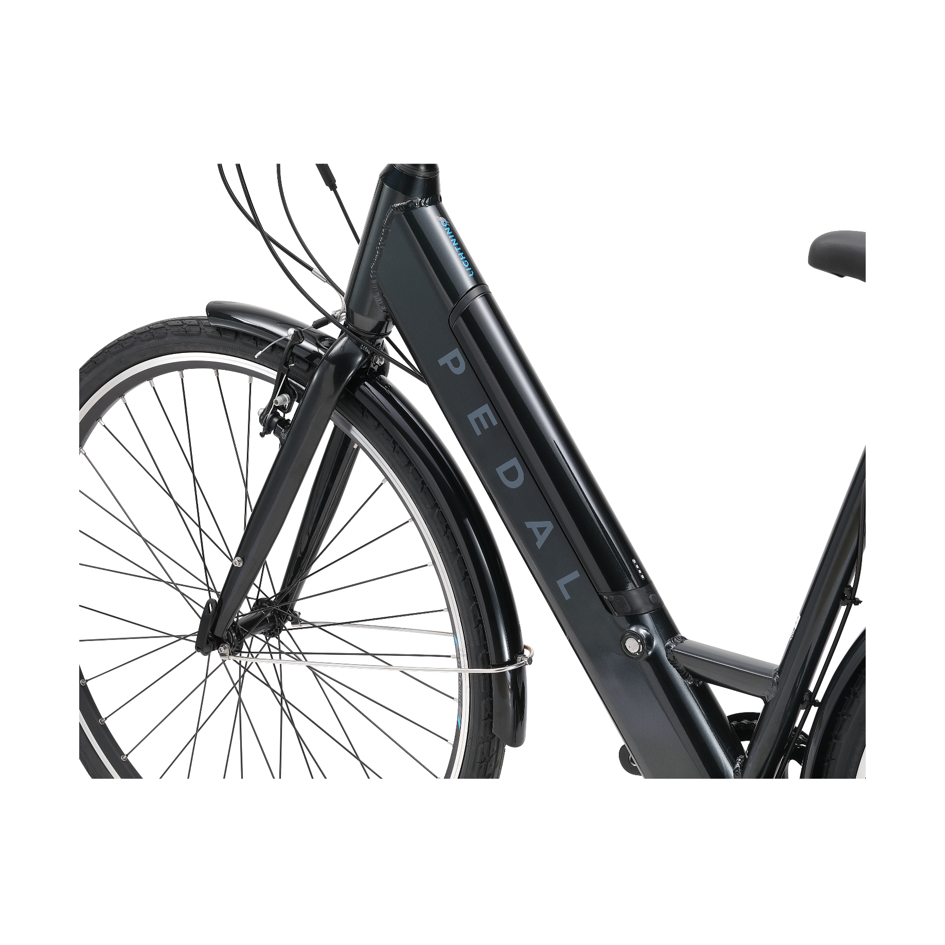 Pedal Lightning 700c Step Through Electric Hybrid Bike Black