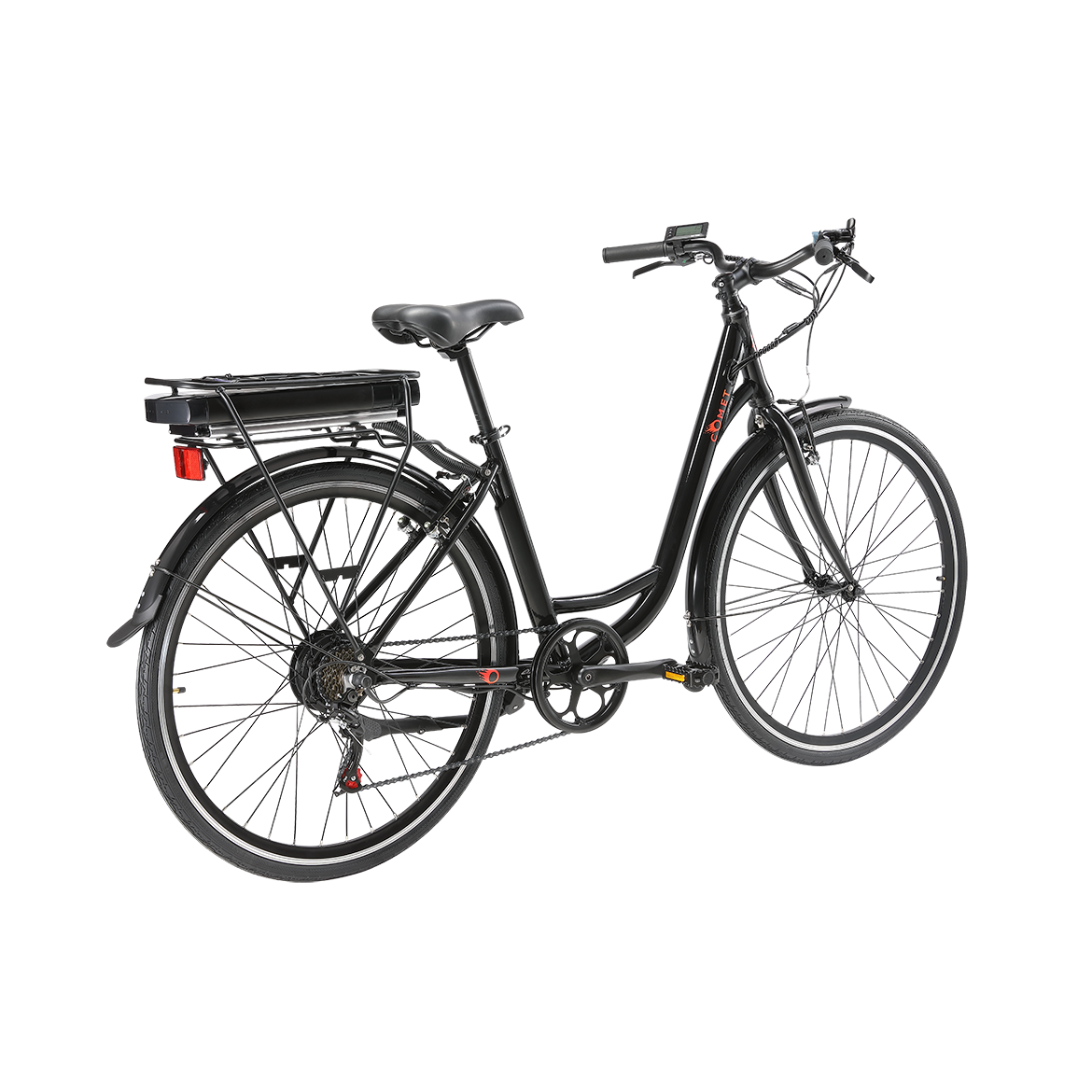 Pedal Comet Step Through Electric Cruiser Bike Black/Orange
