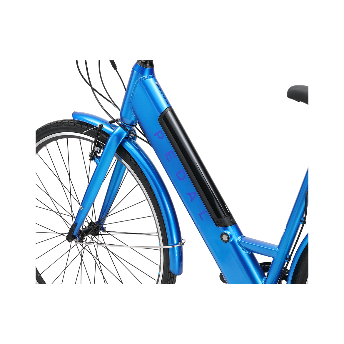 Pedal Lightning Step Through Electric Hybrid Bike Blue