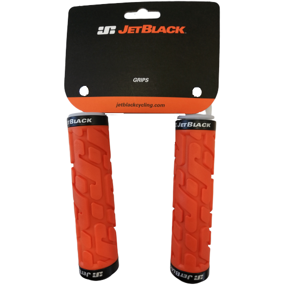 Jetblack Rivet Lock On Grips Orange/Black Rings