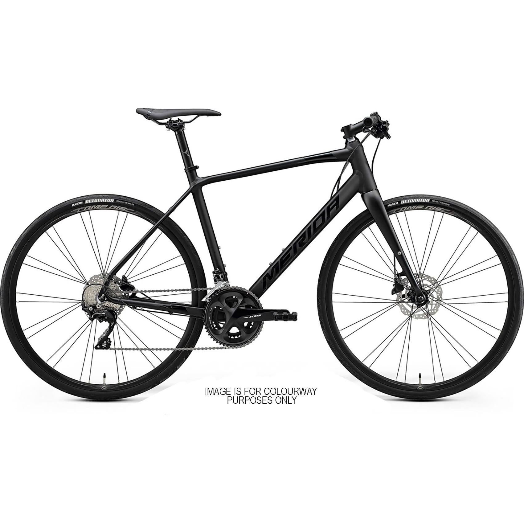 Merida Speeder 400 Flat Bar Road Bike Matt Black/Glossy Black