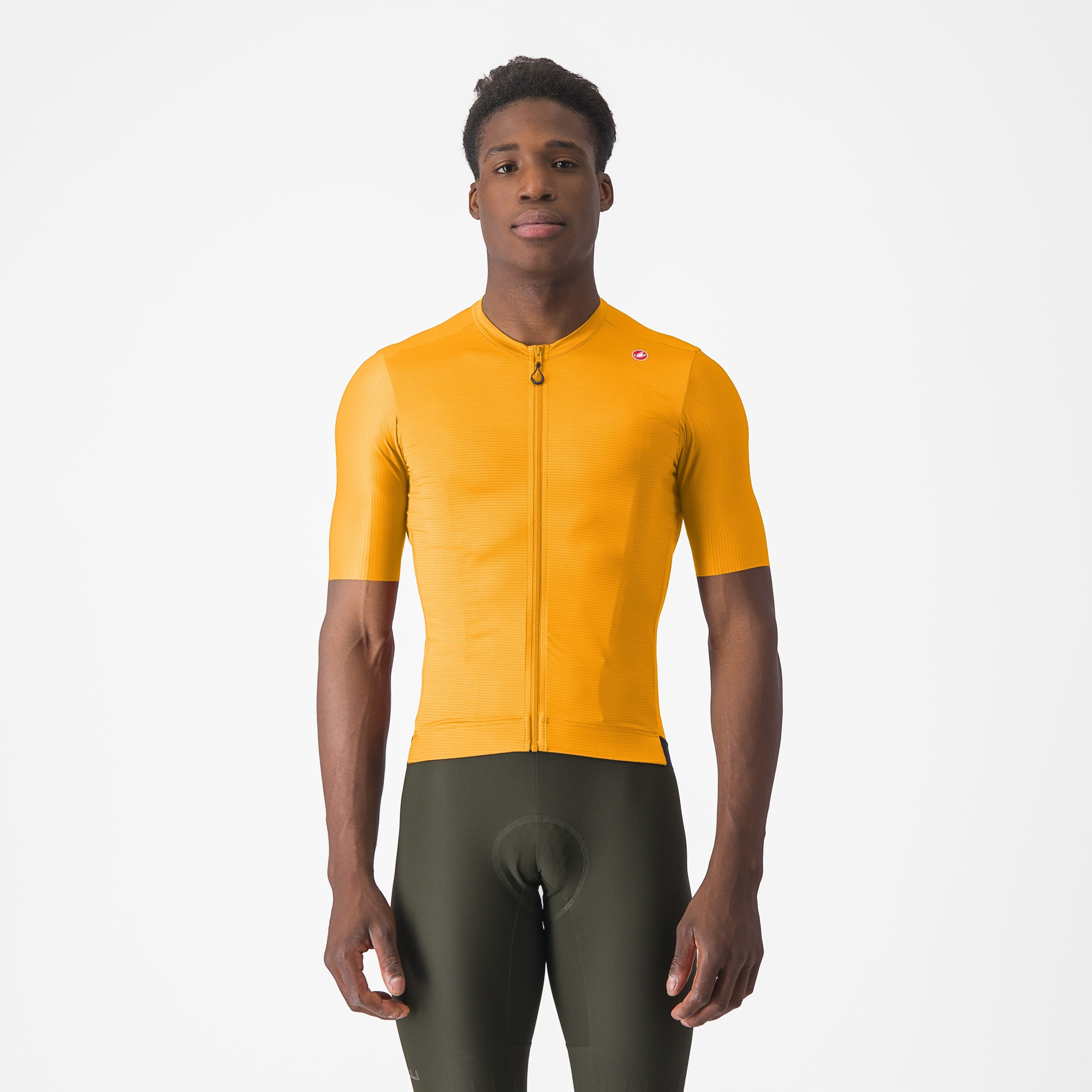 Castelli Espresso Mens Short Sleeve Road Jersey Vivid Orange/Dark Grey