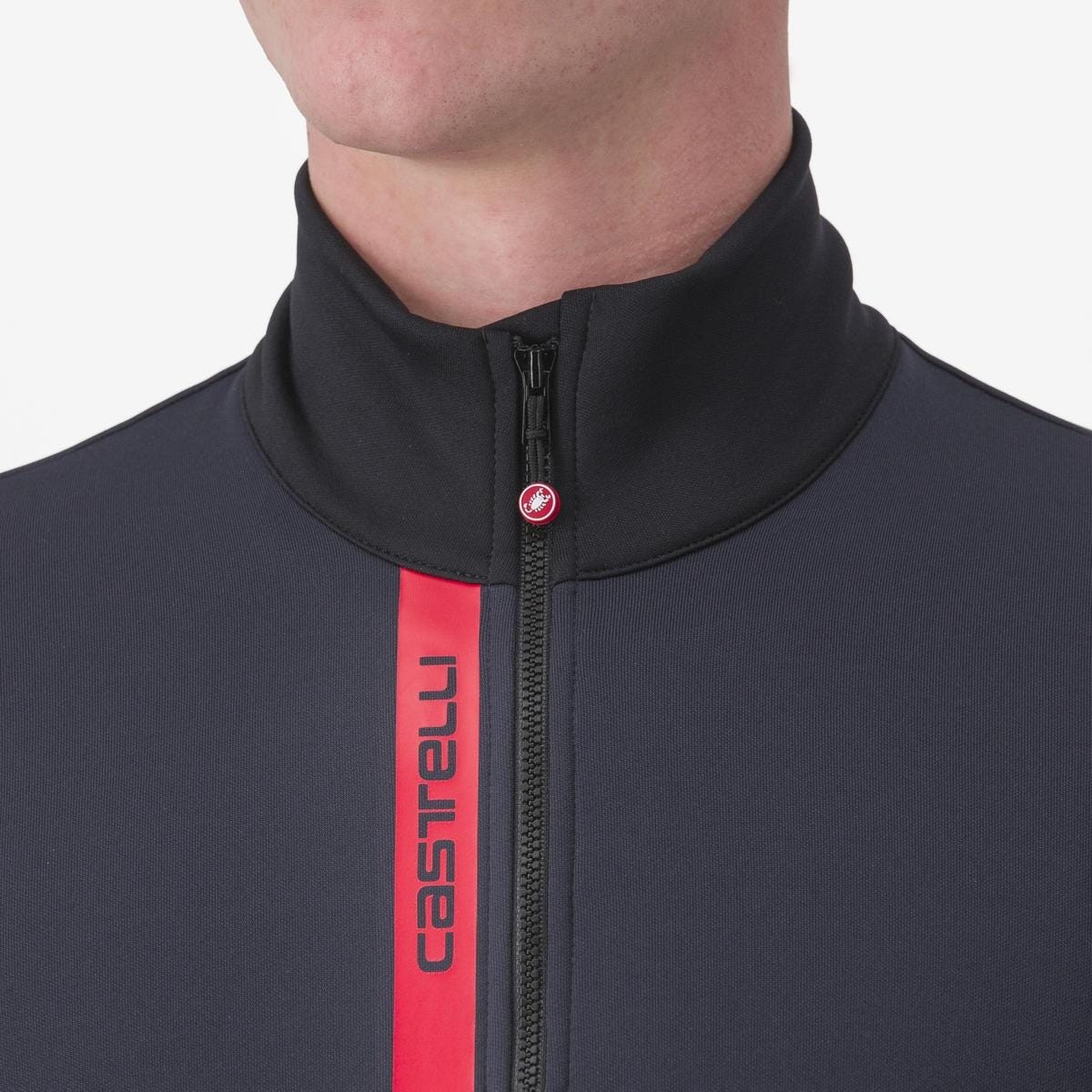 Castelli Entrata Thermal Jersey Light Black Red