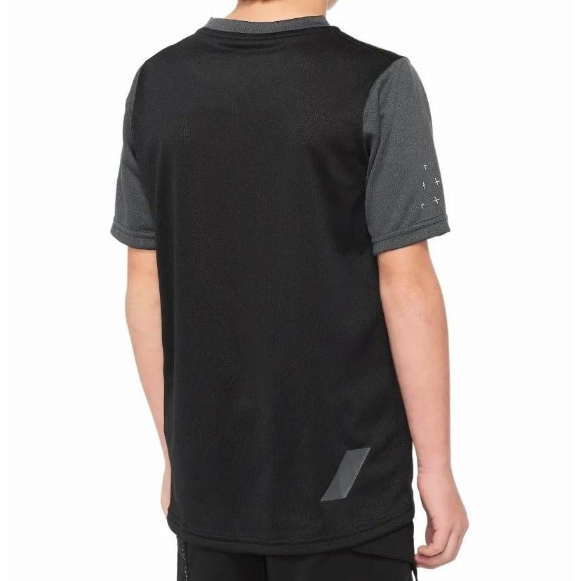 100% Ride Camp Youth Short Sleeve MTB Jersey Black/Charcoal