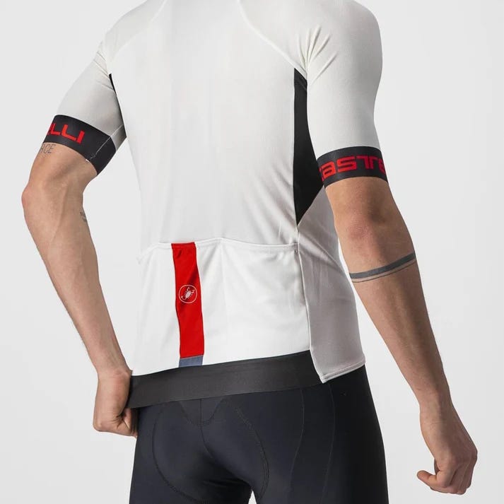 Castelli Entrata VI Short Sleeve Jersey Ivory/Light Black/Red