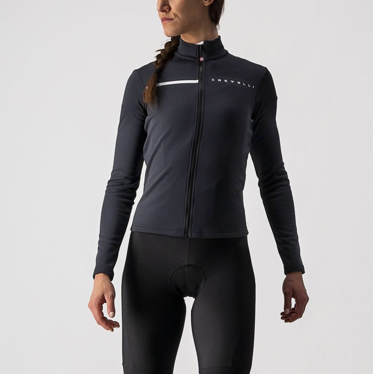 Castelli Sinergia 2 FZ Women's Long Sleeve Jersey Black White