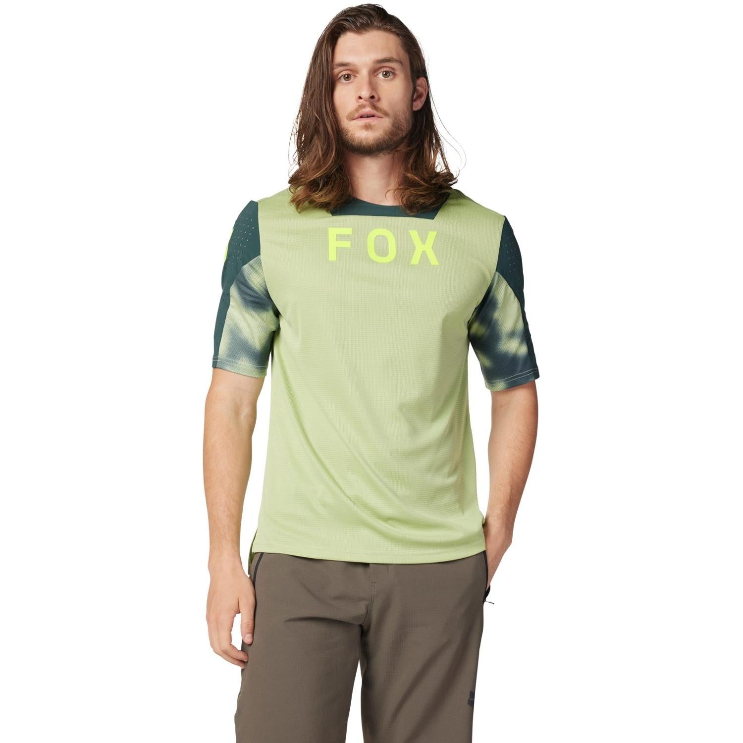FOX Defend Short Sleeve Jersey Taunt Green 2024
