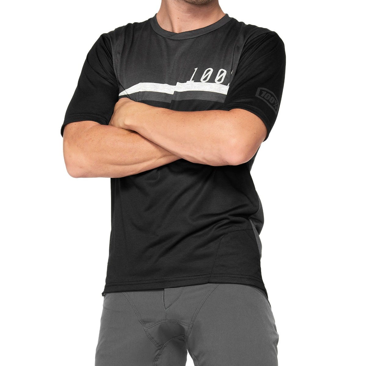 100% Airmatic Short Sleeve Jersey Black/Charcoal
