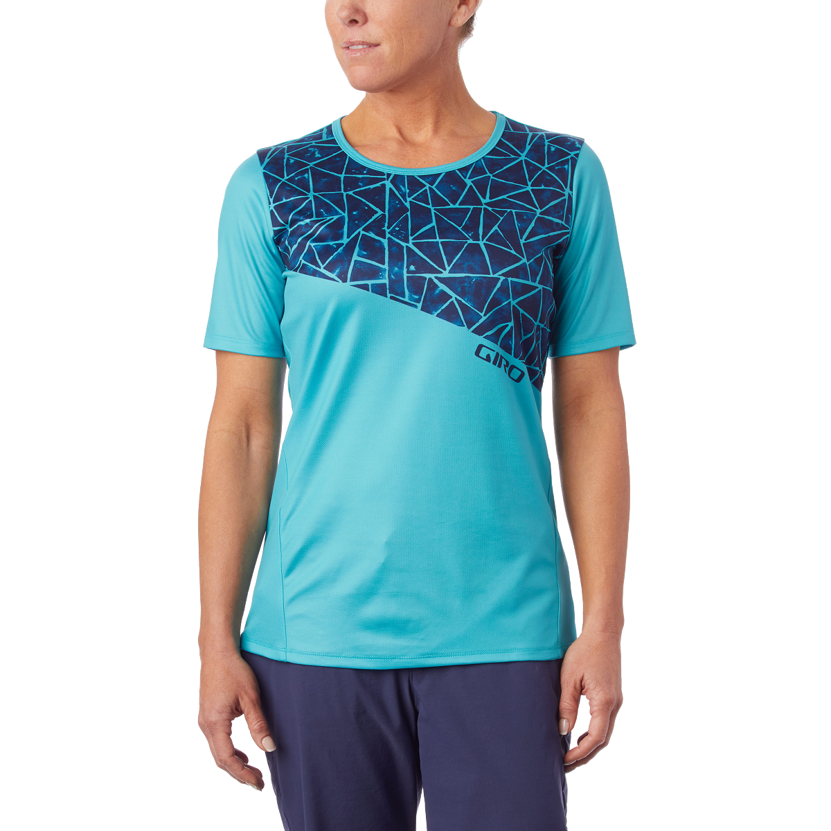 Giro Roust MTB Women's Short Sleeve Jersey Ocean Blue/Aqua Blue