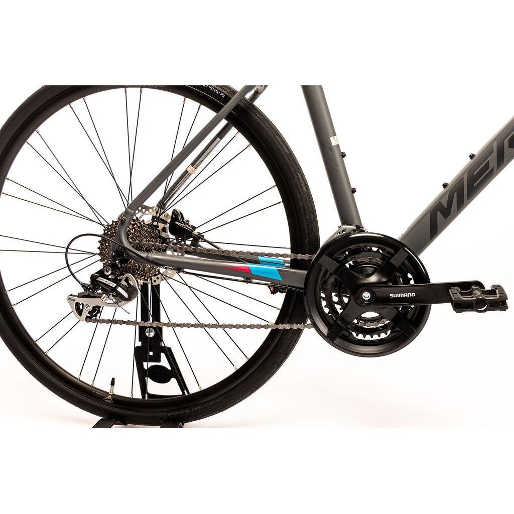 Merida Speeder 100 Flat Bar Road Bike Matt Cool Grey/Blue/Red