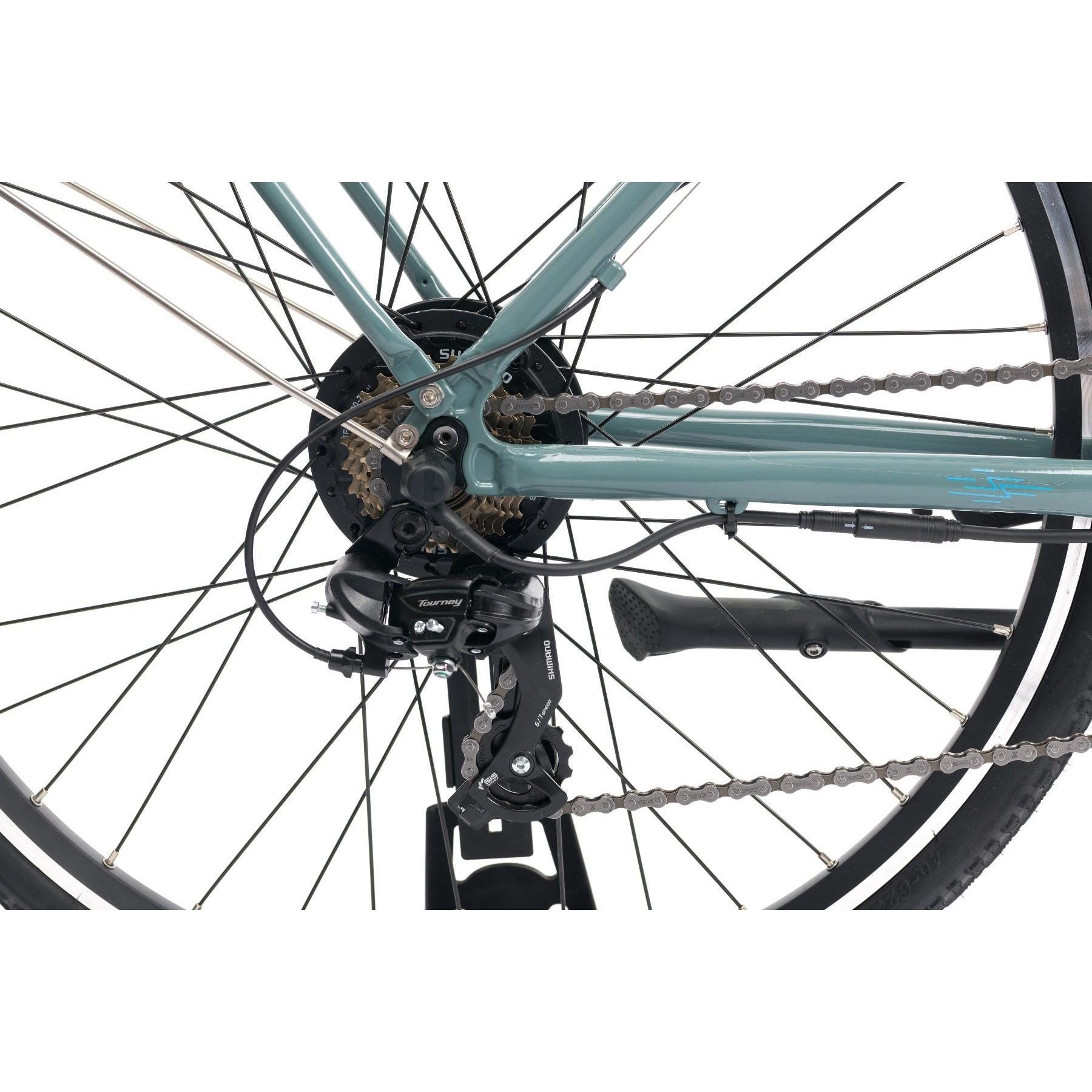 Pedal Lightning 700C Electric Hybrid Bike Grey Blue