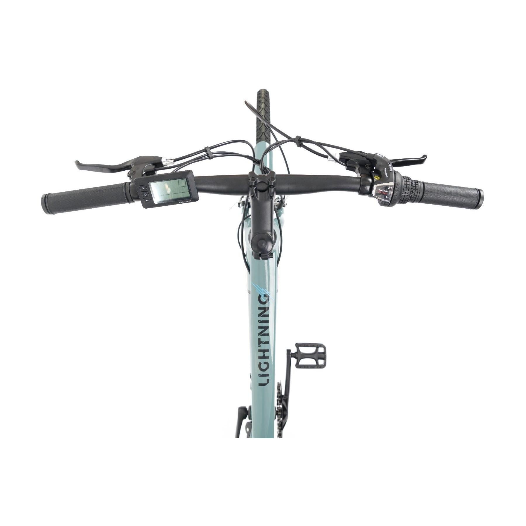Pedal Lightning 700C Electric Hybrid Bike Grey Blue