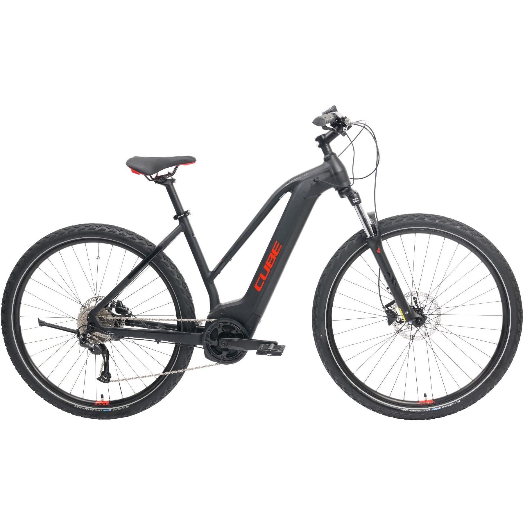 Cube Nature Hybrid ONE 400 Trapeze Electric Hybrid Bike Black/Red