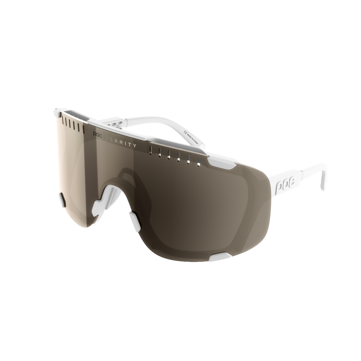 POC Devour Sunglasses Hydrogen White With Brown/Silver Mirror Lens