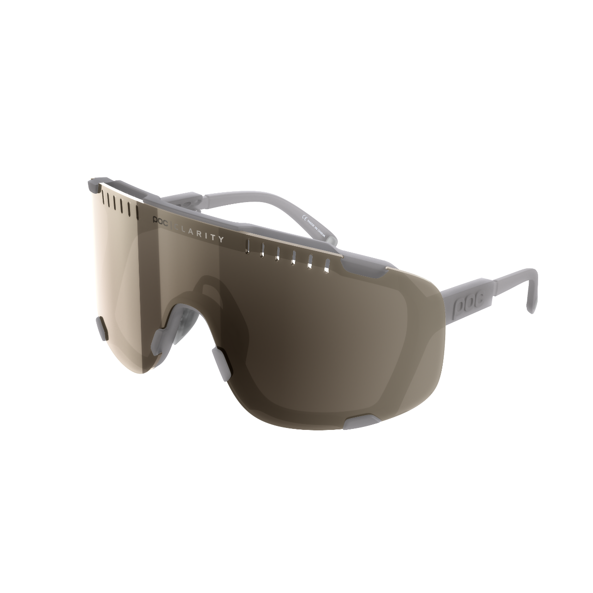 POC Devour Sunglasses Moonstone Grey With Brown Silver Mirror Lens