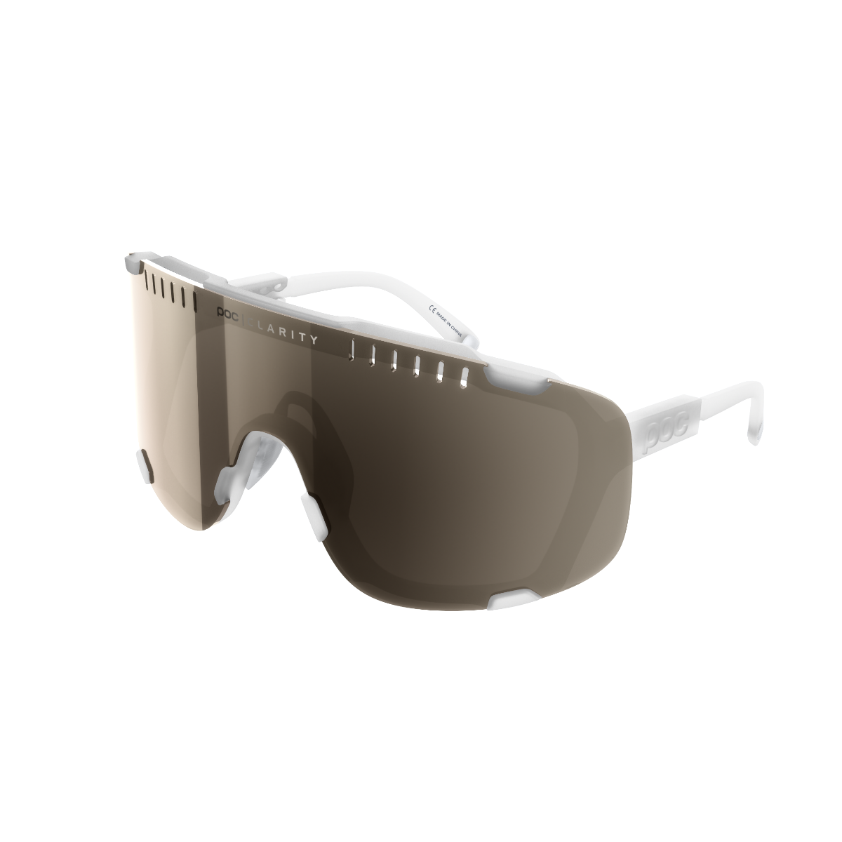 POC Devour Sunglasses Transparent Crystal With Brown/Silver Mirror Lens