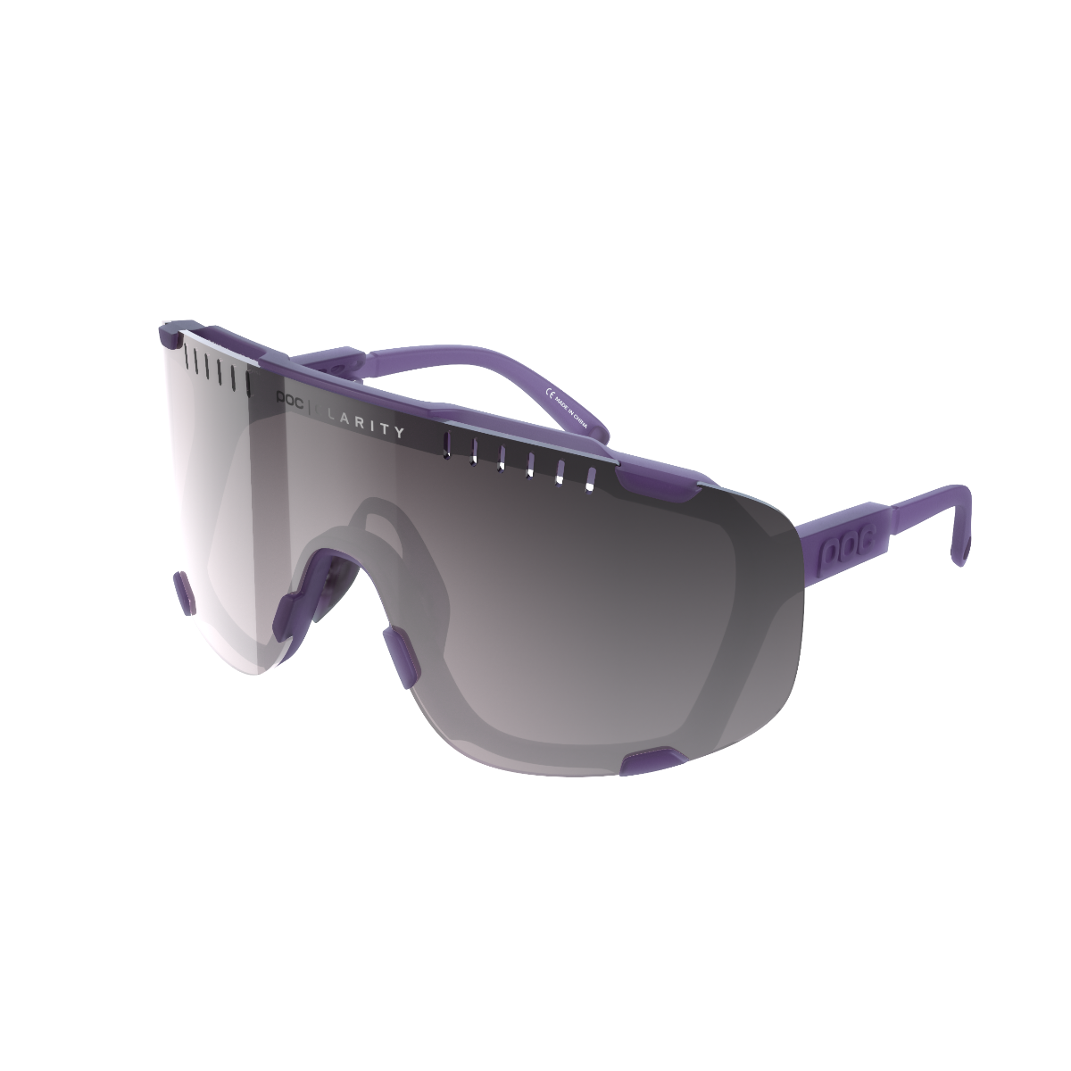POC Devour Sunglasses Translucent Sapphire Purple With Violet/Silver Mirror Lens