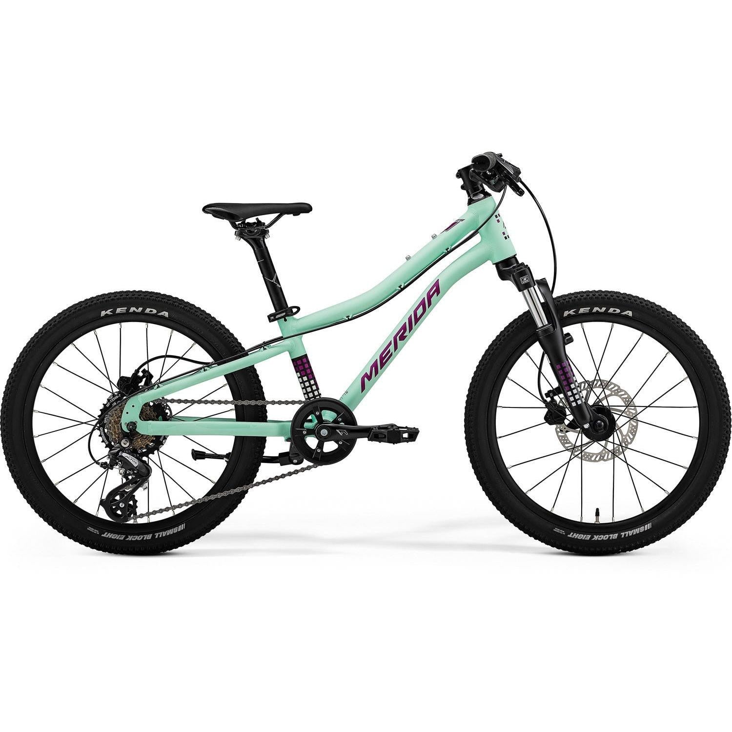 Merida Matts J. 20 Disc 20'' Suspension Fork Kids Bike Matt Mint/ Purple/White/Black