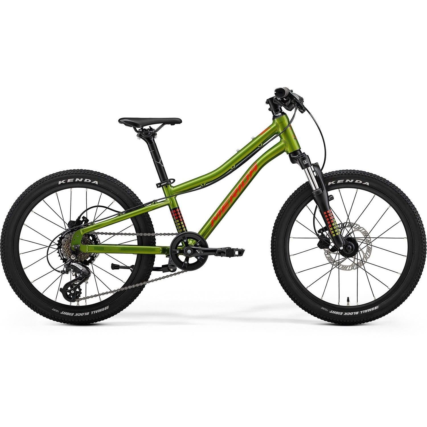 Merida Matts J. 20 Disc 20'' Suspension Fork Kids Bike Fall Green/Red/Black