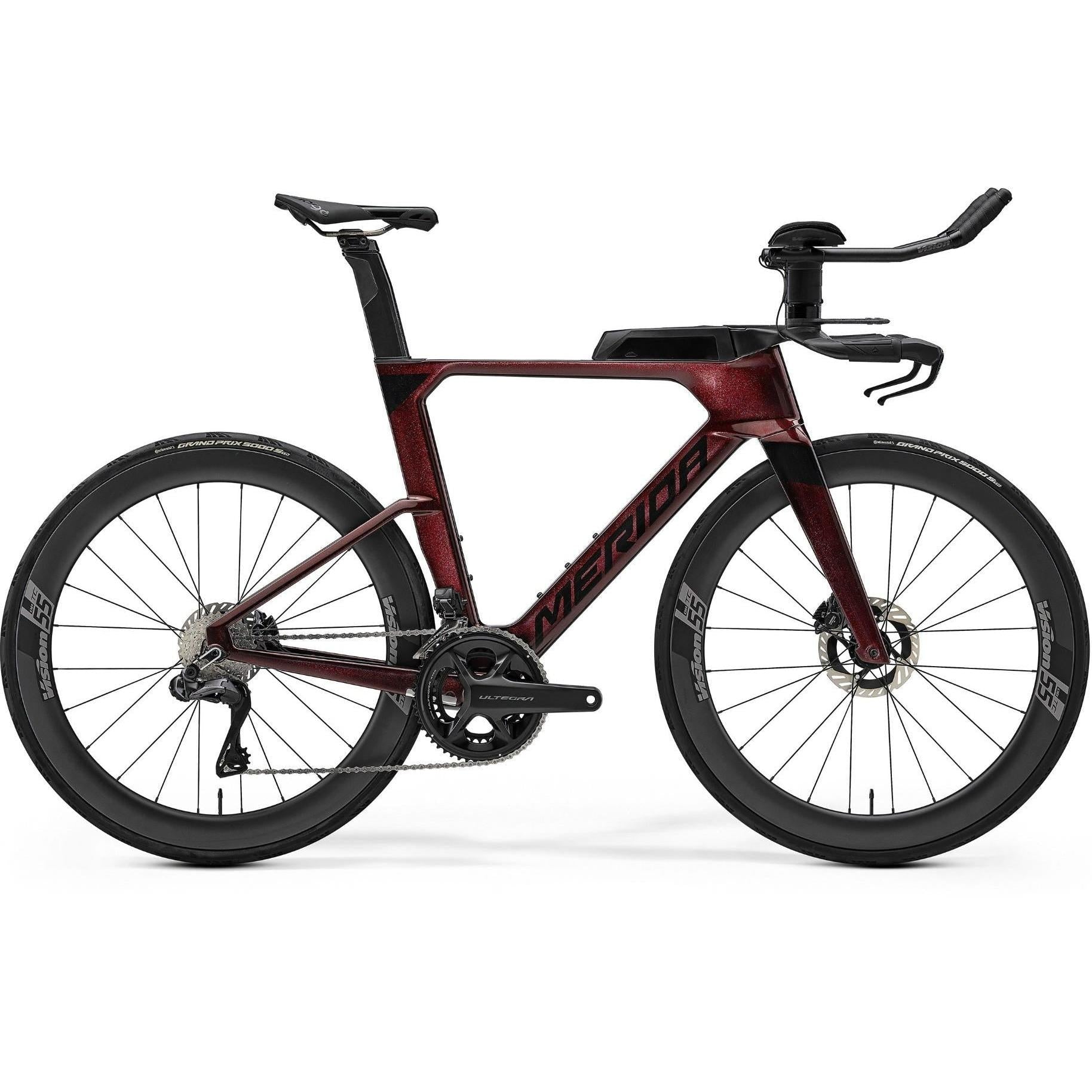 Merida Time Warp Tri Limited Drop Bar Road Bike Burgundy Red/Black