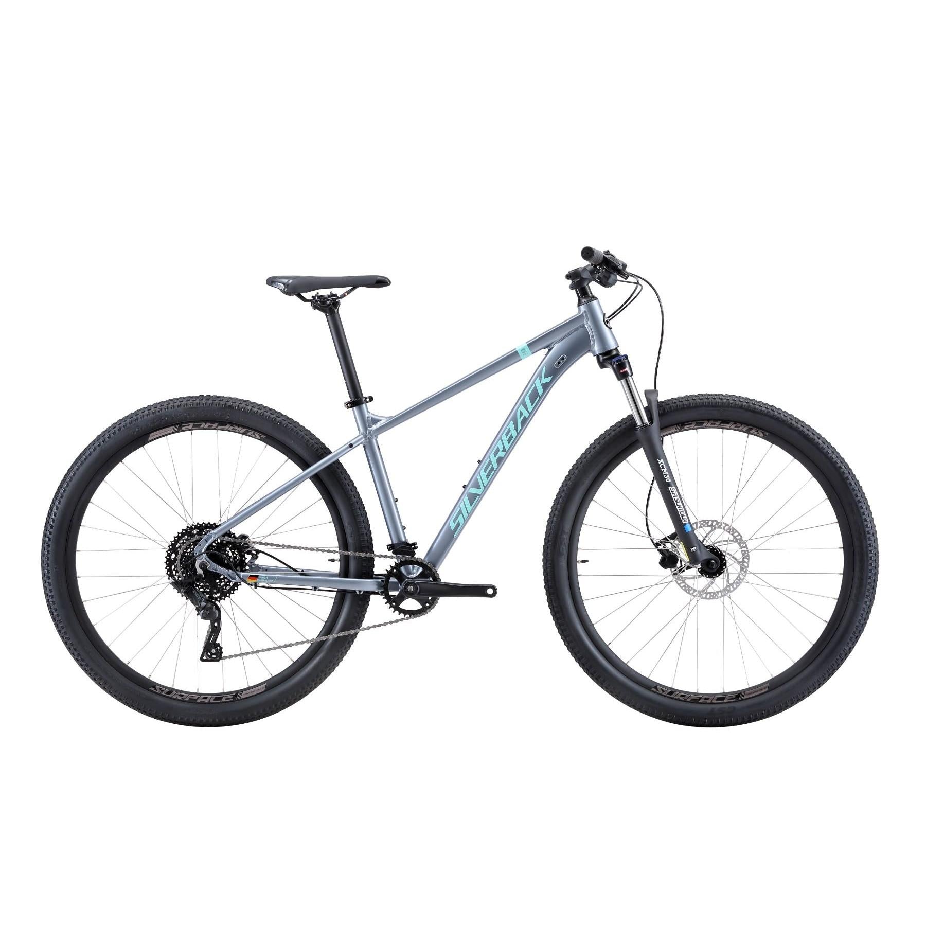 Silverback Splash Comp 29'' Hardtail Mountain Bike Silver/Teal