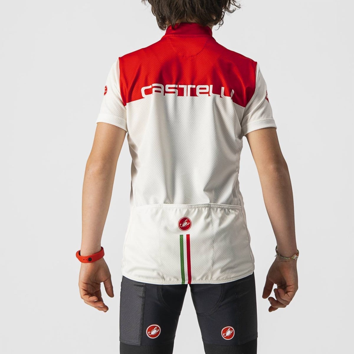 Castelli Neo Prologo Youth Short Sleeve Jersey Ivory/Red
