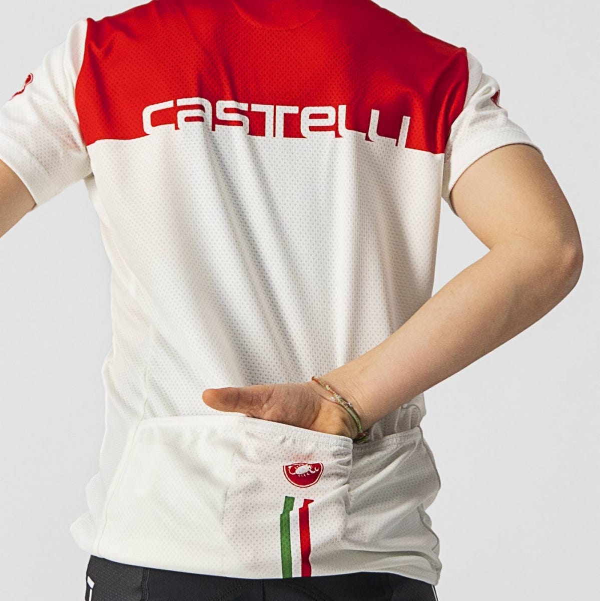 Castelli Neo Prologo Youth Short Sleeve Jersey Ivory/Red