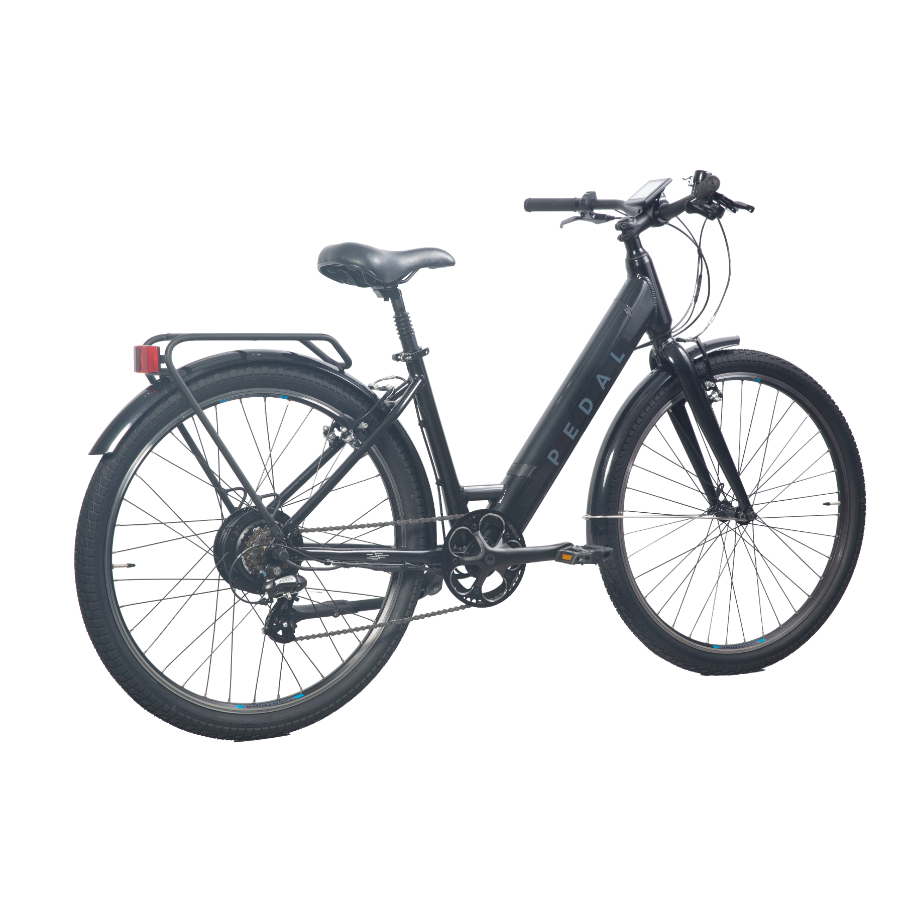 Pedal Lightning PLUS 27.5'' Step Through Electric Hybrid Bike Pearl Black