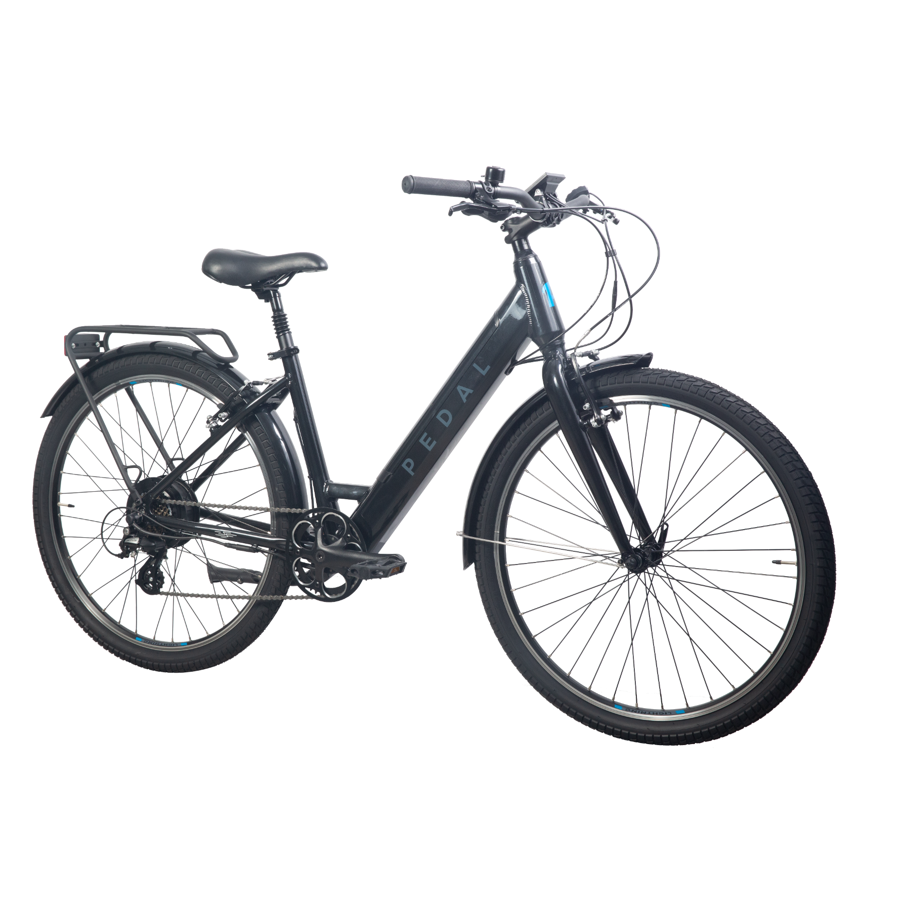 Pedal Lightning PLUS 27.5'' Step Through Electric Hybrid Bike Pearl Black