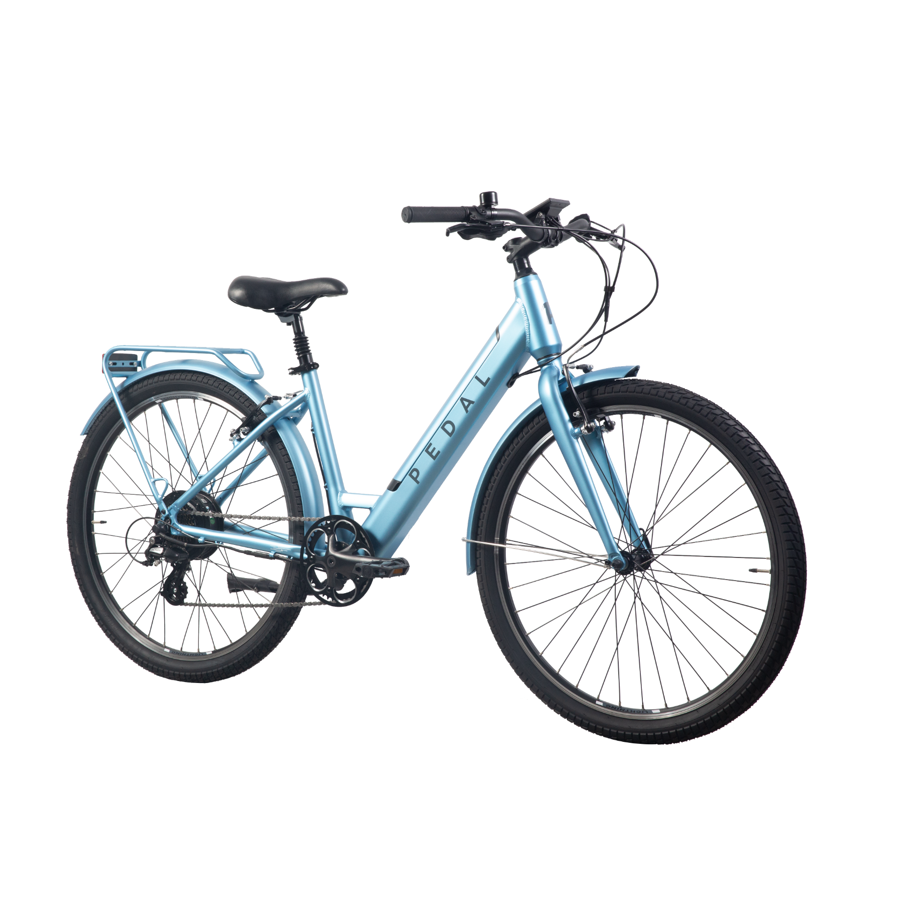 Pedal Lightning PLUS 27.5'' Step Through Electric Hybrid Bike Satin Blue