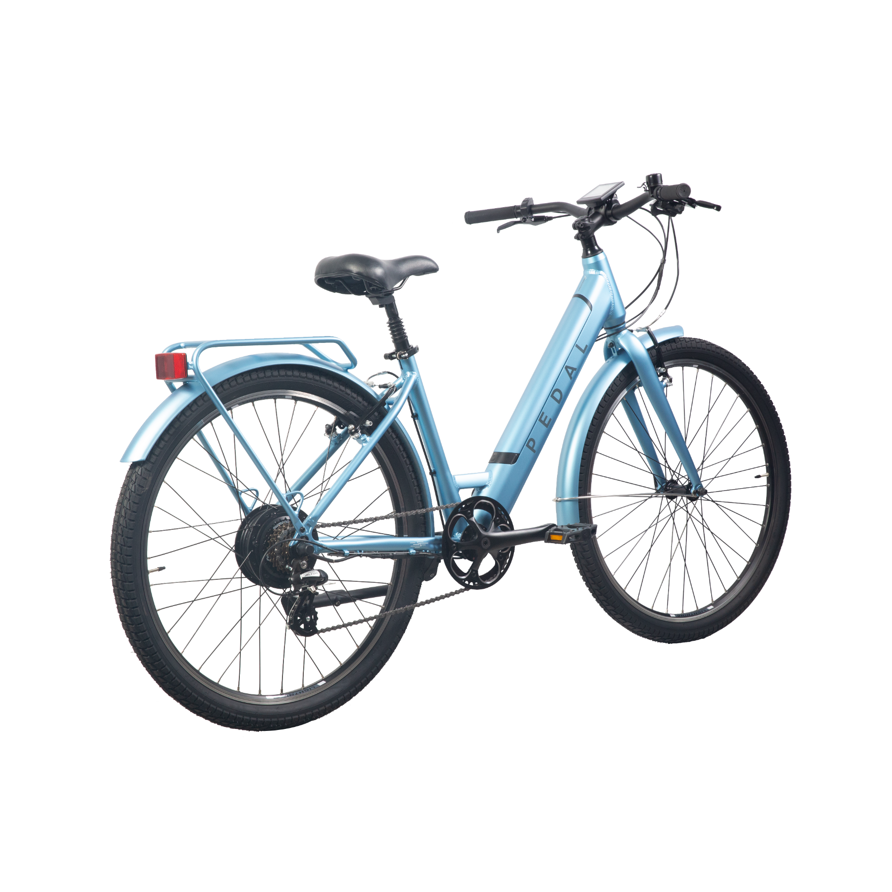 Pedal Lightning PLUS 27.5'' Step Through Electric Hybrid Bike Satin Blue