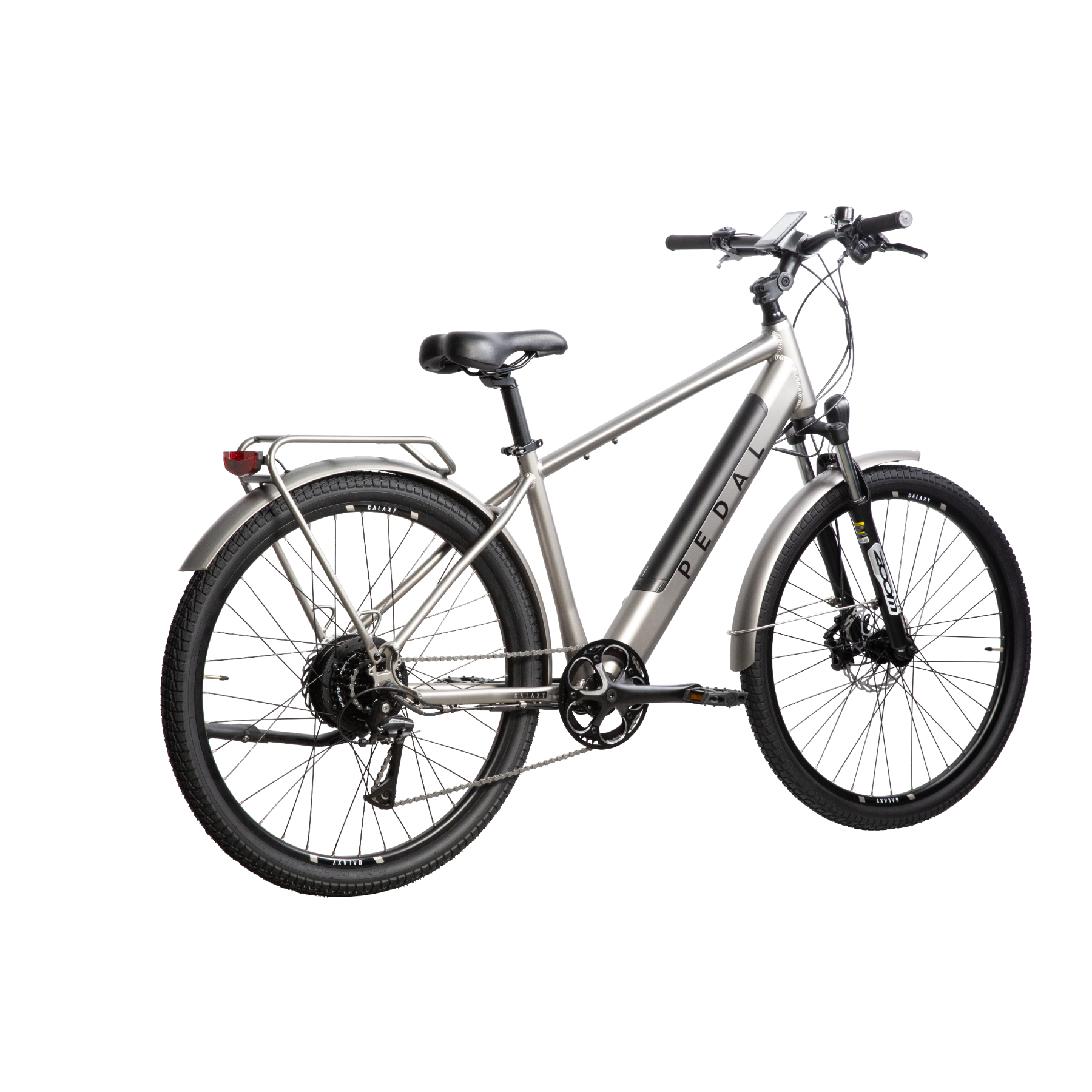 Pedal Galaxy PLUS 27.5'' Electric Hybrid Bike Platinum Silver
