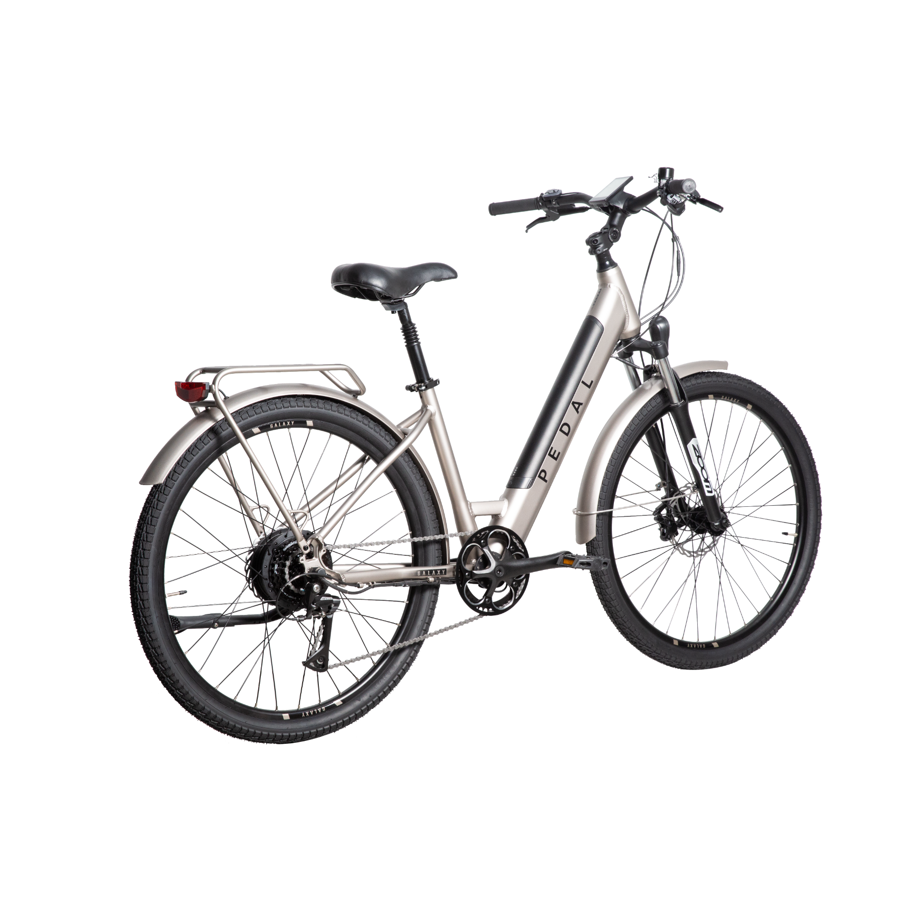 Pedal Galaxy PLUS 27.5'' Step Through Electric Hybrid Bike Silver