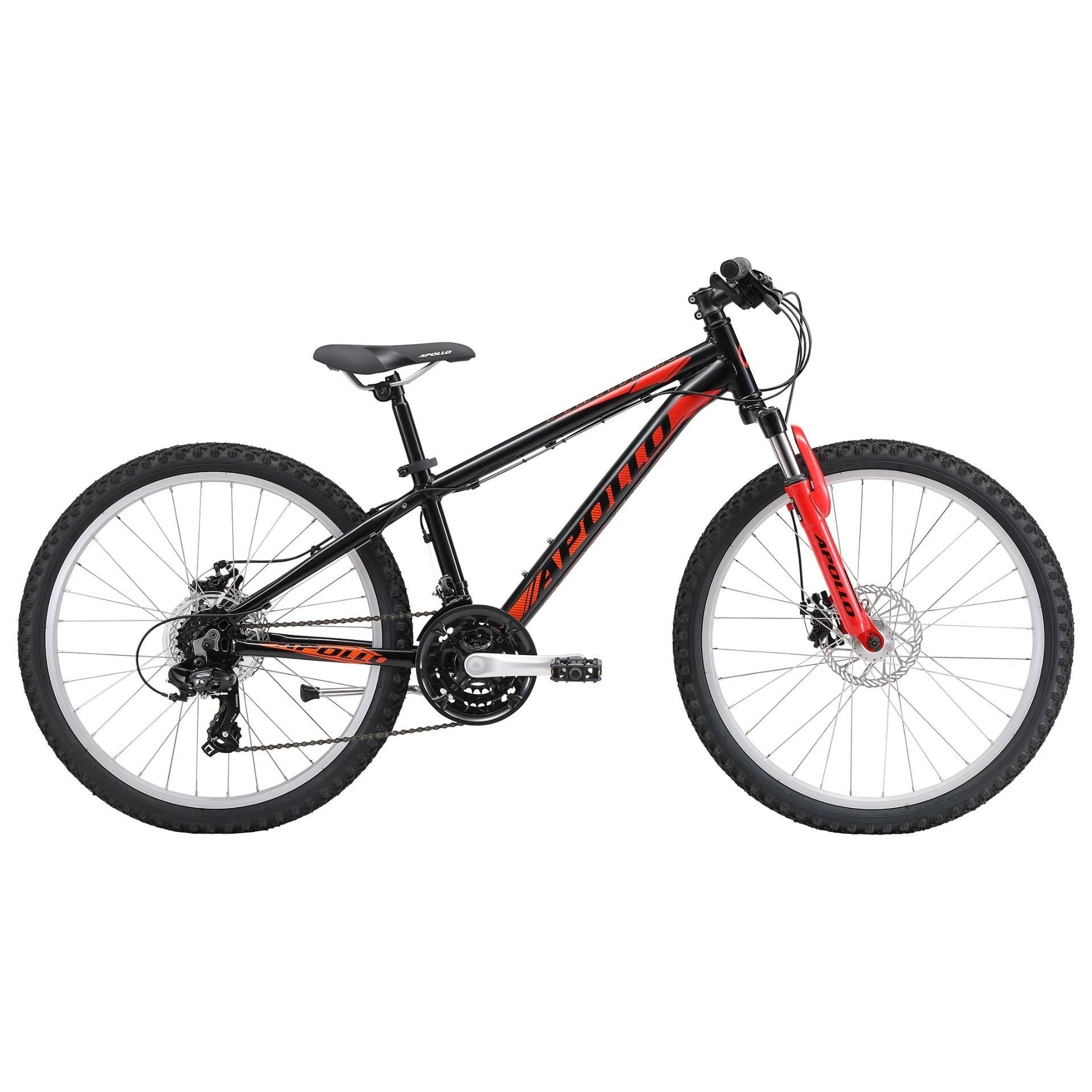 Apollo Panther Kids 24 Inch Mountain Bike Black/Red/Orange (2019)