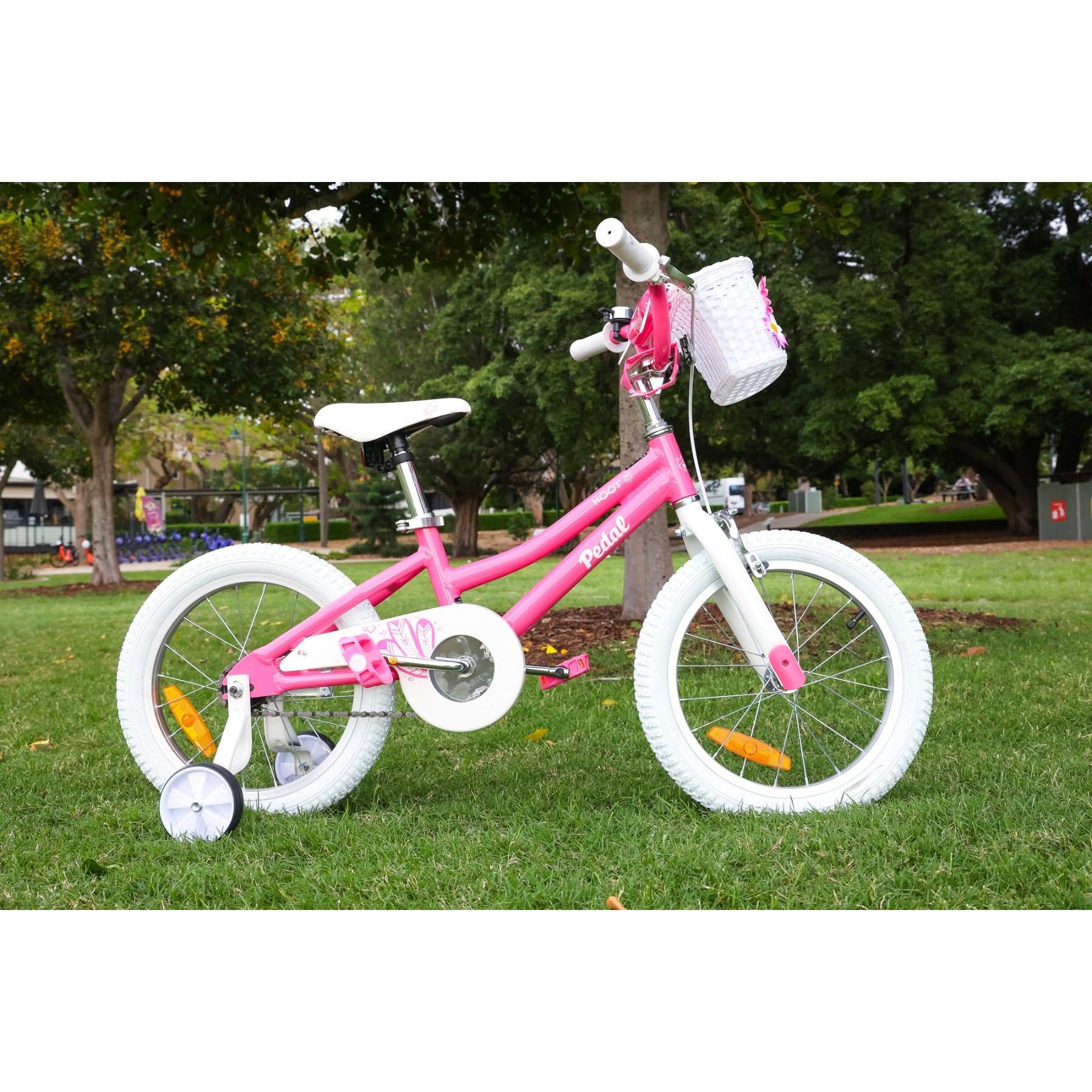 Pedal Hoot Alloy 16 Kids Bike Pink/White