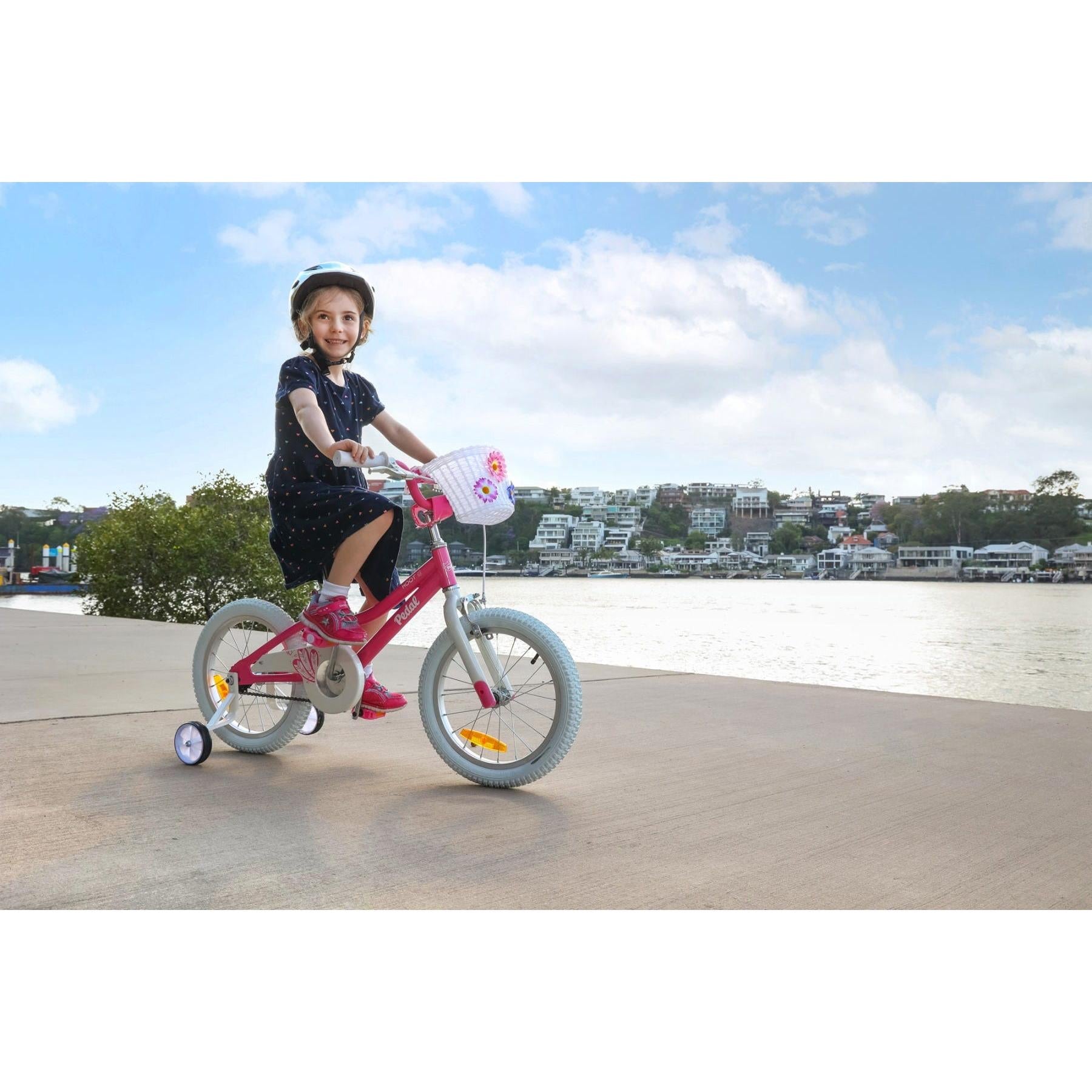 Pedal Hoot Alloy 16 Kids Bike Pink/White