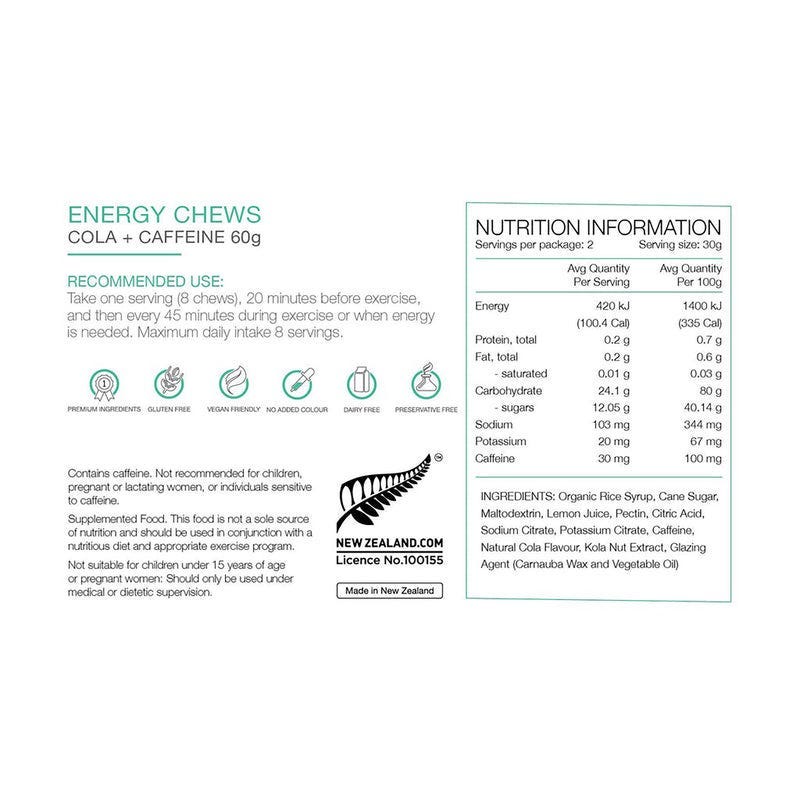 Pure Energy Chews Cola + Caffeine 60g