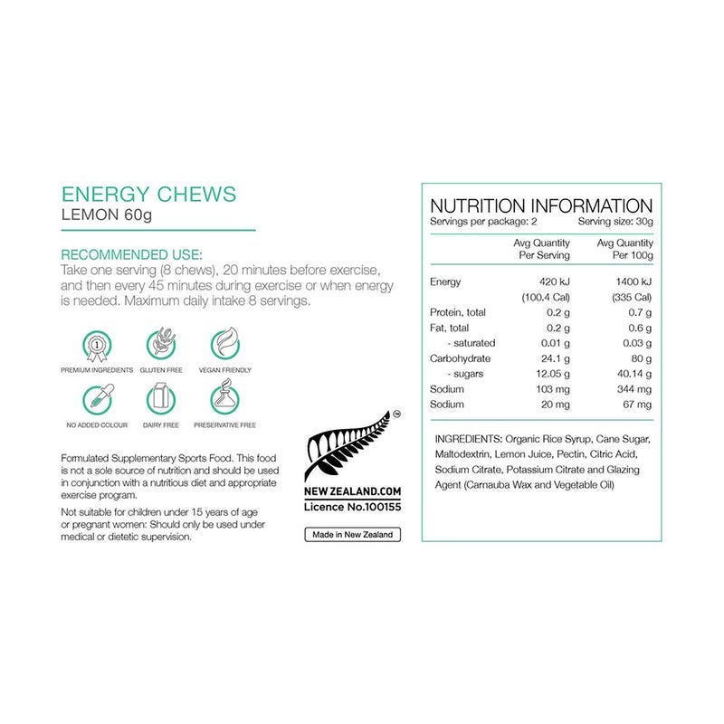 Pure Sports Nutrition Energy Chews Lemon