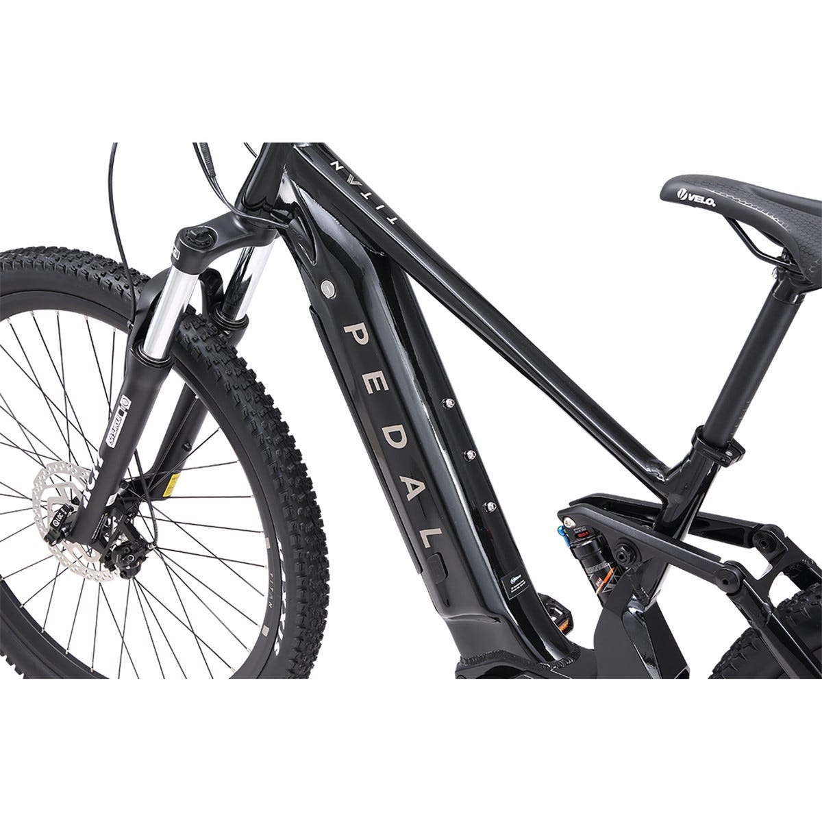 pedal titan Pedal Titan Electric Dual Suspension Mountain Bike Black/Silver MD