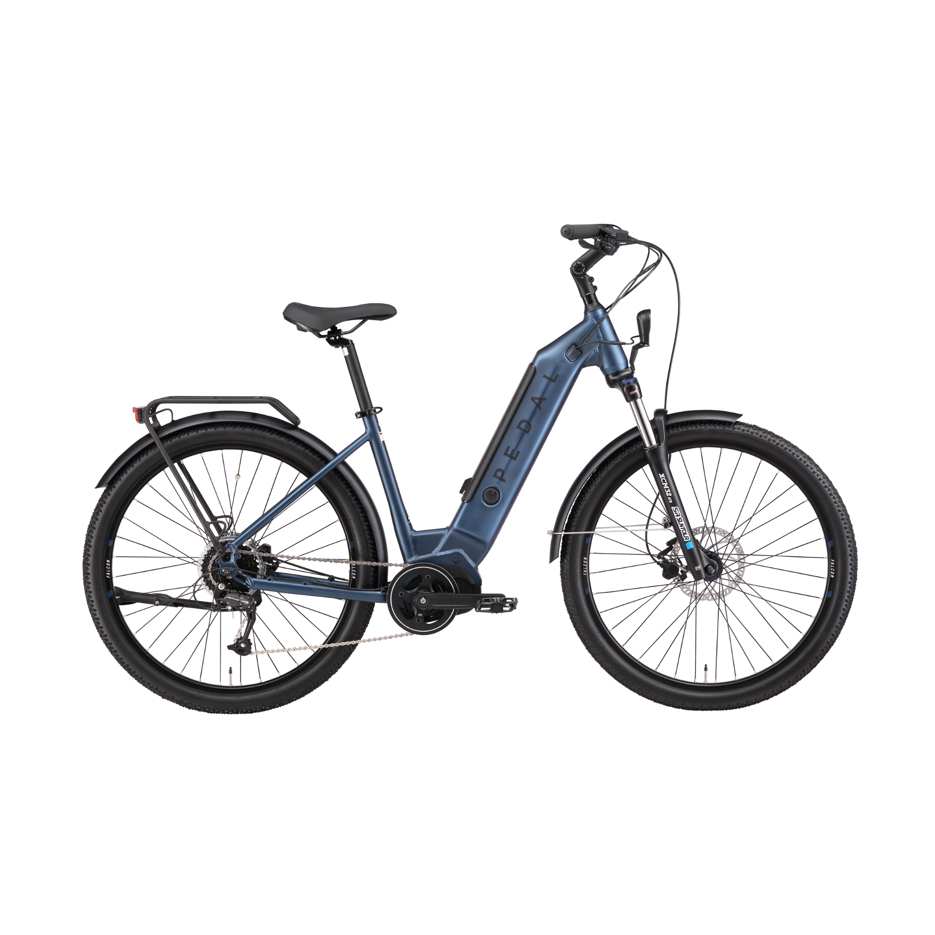 Pedal Falcon 3 Step Through Electric Hybrid Bike Dark Blue