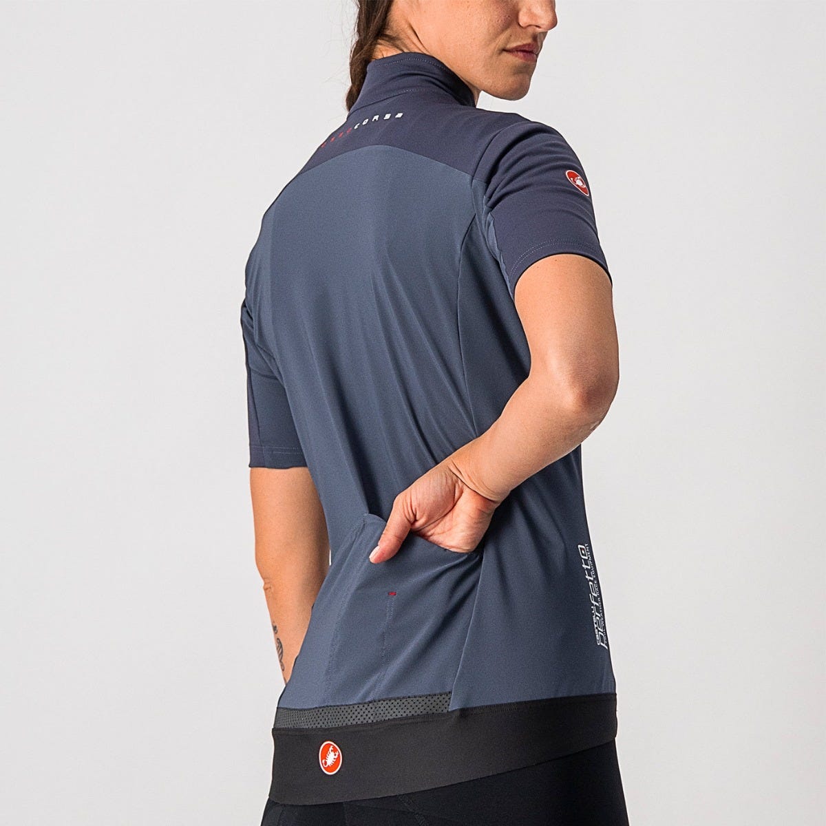 Castelli Perfetto Rosso Corsa Light LS Women's Jersey Steel Blue