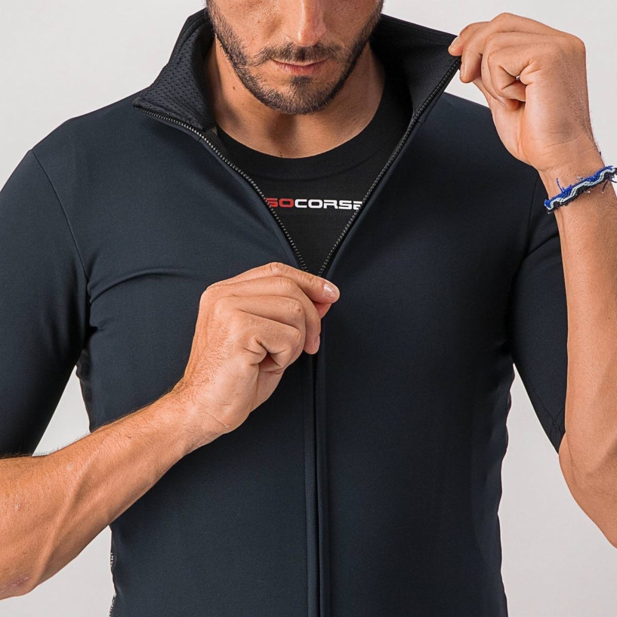 Castelli Perfetto Rosso Corsa Light Jersey Light Black