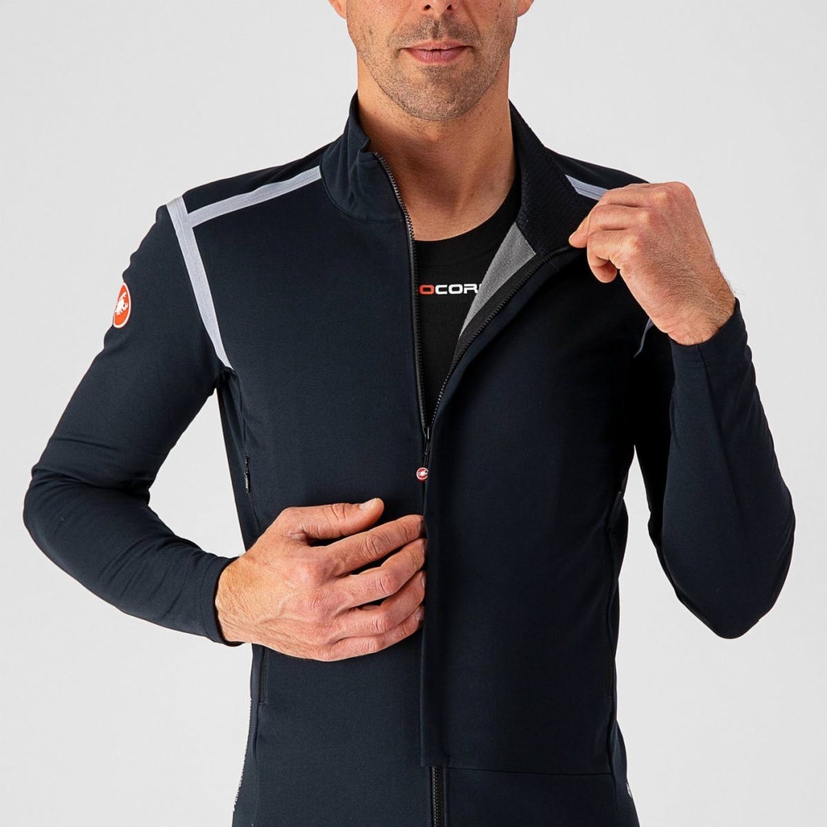 Castelli Perfetto Rosso Corsa LS Jersey Light Black