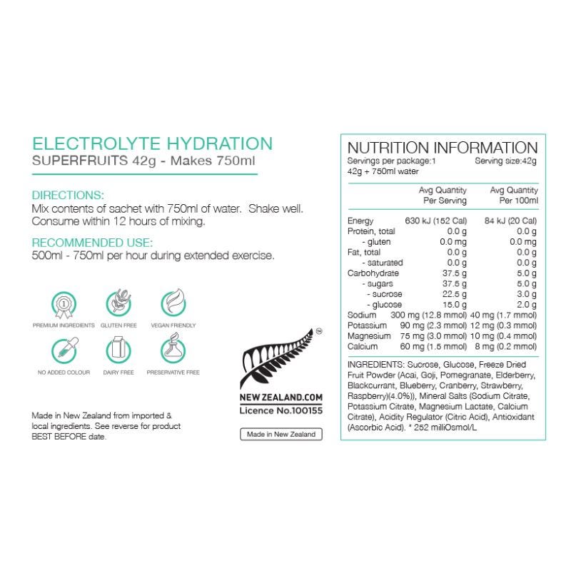 PURE Super Fruits Electrolyte Hydration Single Serve Sachet 42g