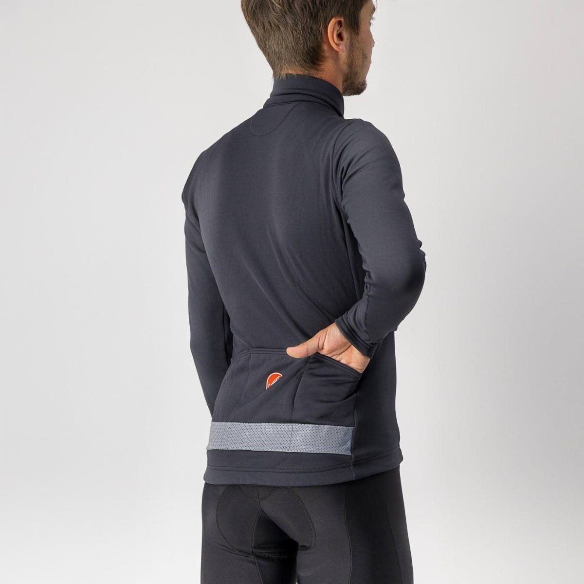 Castelli Puro 3 LS Jersey Light Black/Silver Reflex