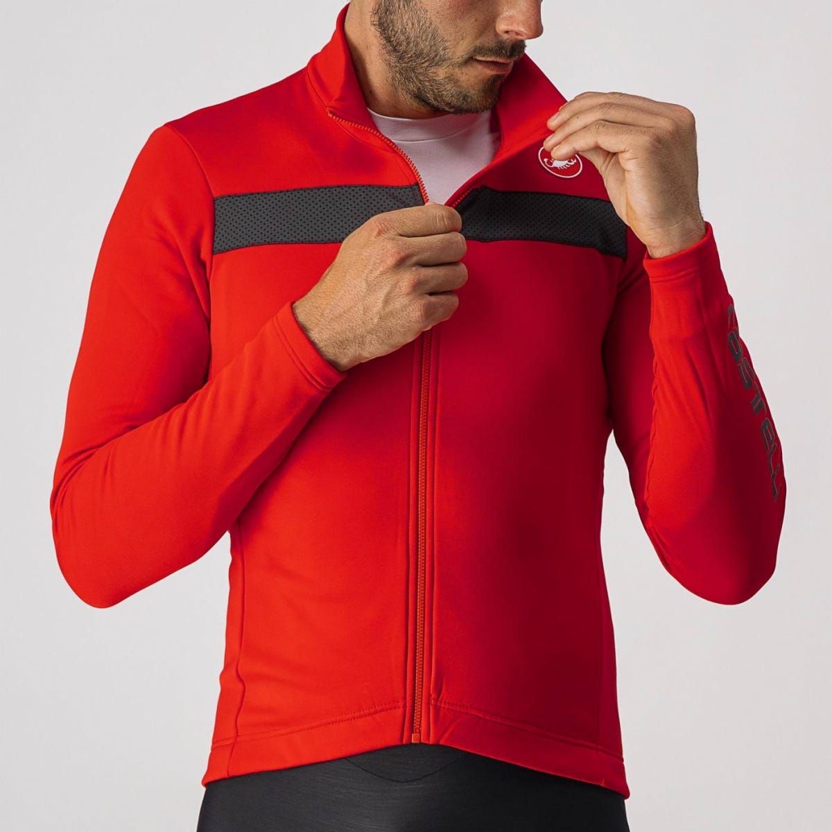 Castelli Puro 3 LS Jersey Red/Black Reflex