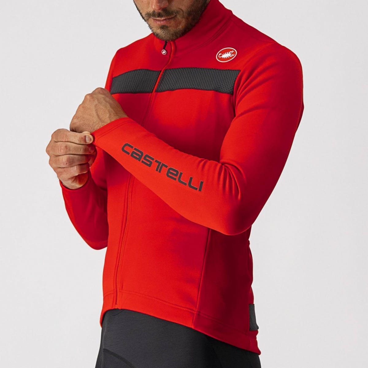 Castelli Puro 3 LS Jersey Red/Black Reflex